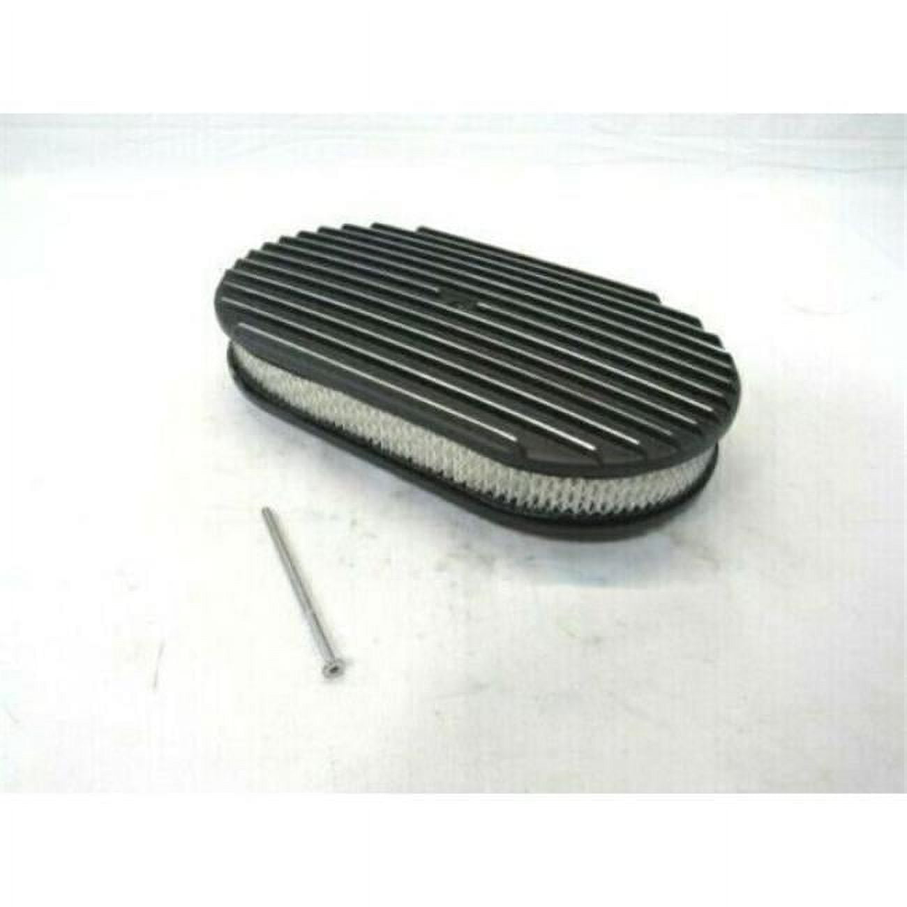 15 in. Oval Full Finned Air Cleaner with Element, Black - BPE-1104B