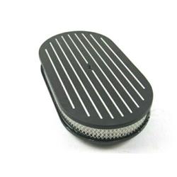 15 x 2 in. Oval Ball Milled Air Cleaner with Element, Black