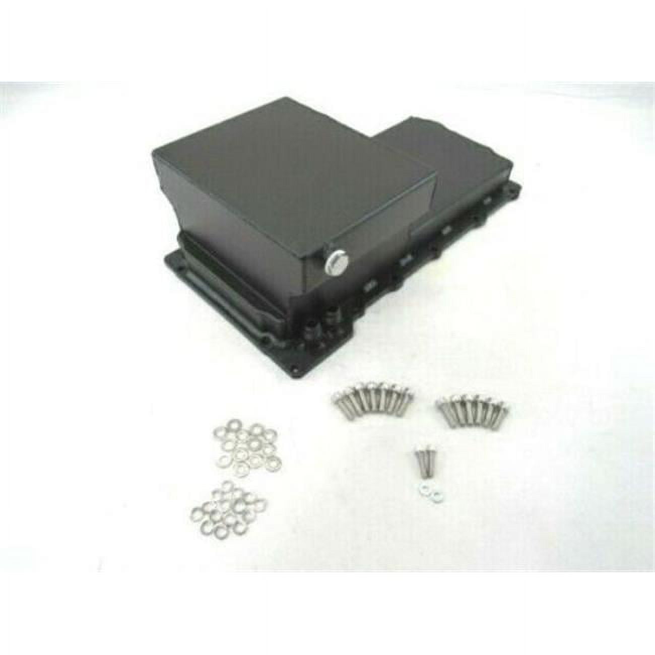 Aluminum Fabricated Rear Sump Oil Pan for Chevy LS1 LS6, Black Anodized