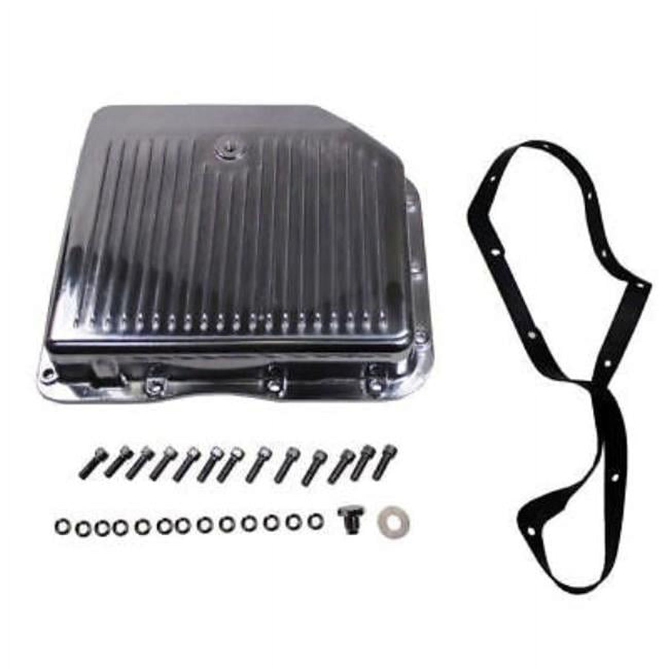 Aluminum Finned Transmission Pan for GM Turbo 350, Polished