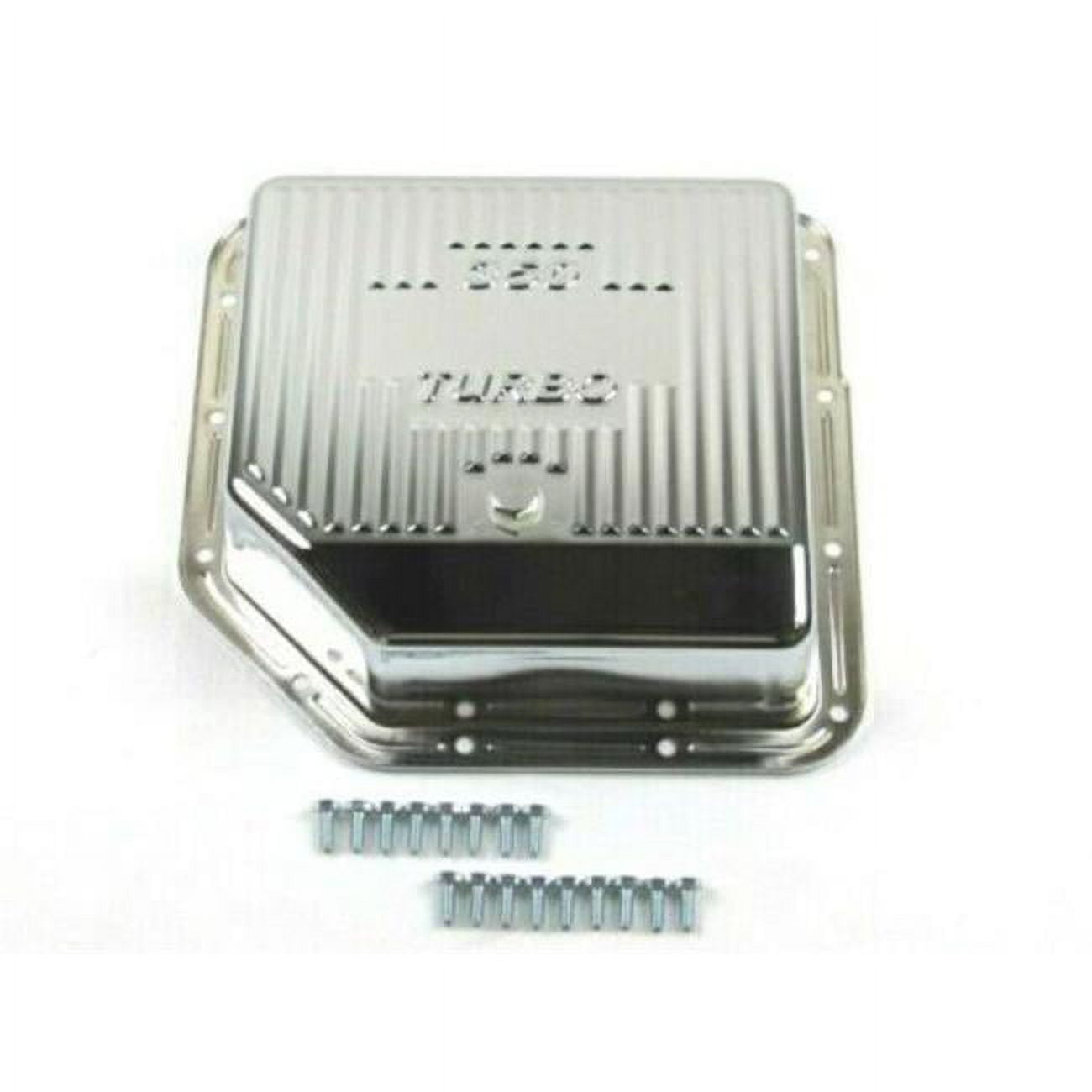 3.5 in. Steel GM Turbo 350 Finned Deep Transmission Pan, Chrome