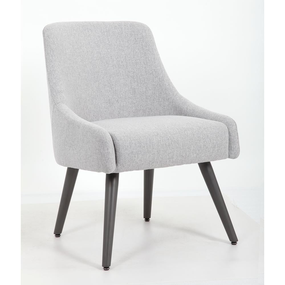 Seat & Back Upholstered in A Soft Touch Poly-Linen Weave Chair, Gray