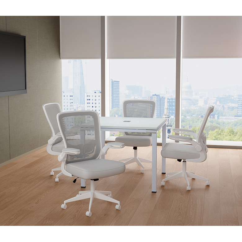 GROUPS401-A 36 in. Square Table & Chairs, White
