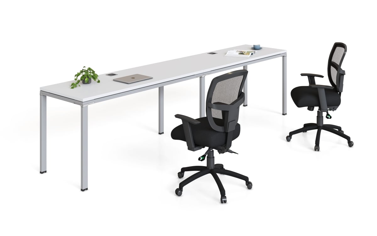 Boss Office Products Simple System 66W Desk, White, 2/Set (SGSD005-102-WT) | Quill