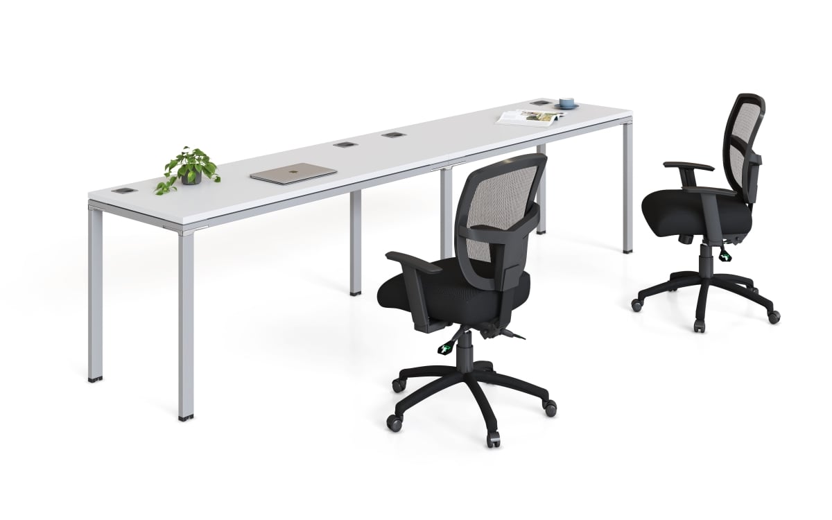 Double Desks - White - 30in. x 71in. - Set of 2 - Durable Finish
