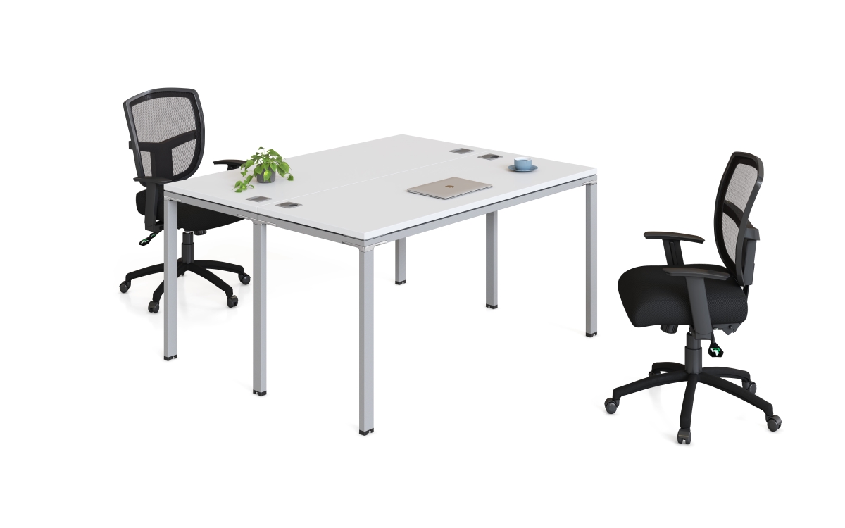 Boss Office Products Simple System 60W Desk, White, 2/Set (SGSD013-201-WT) | Quill