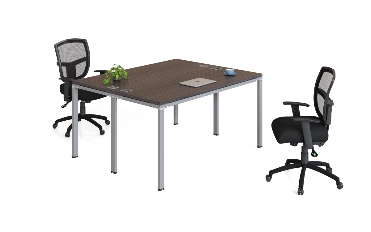 Boss Office Products Simple System 66W 2-Person Workstation Desk Bundle, Driftwood, 2/Set (SGSD013-2 | Quill