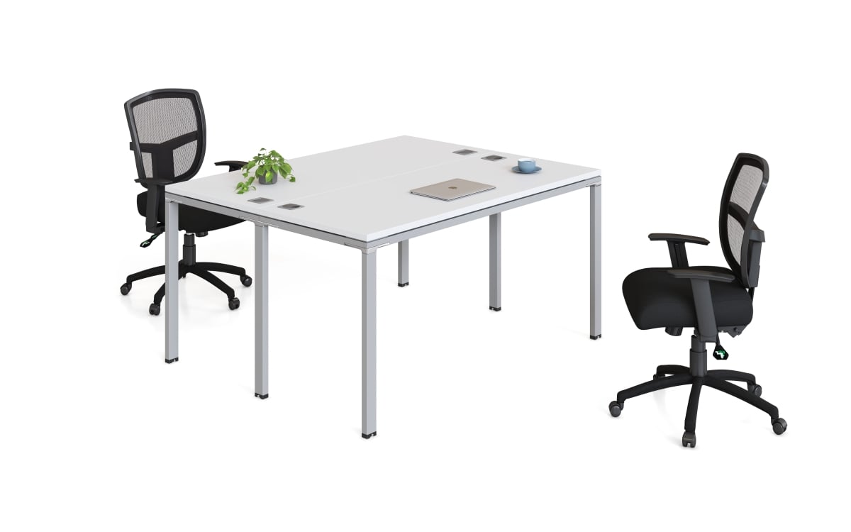 Boss Office Products Simple System 66W Desk, White, 2/Set (SGSD013-202-WT) | Quill