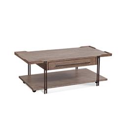 Picture of Bassett Mirror 8270-LR-100 Orren Rectangle Cocktail Table&#44; Greyed Birch & Rustic Bronze