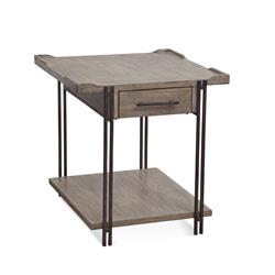 Picture of Bassett Mirror 8270-LR-200 Orren Rectangle End Table&#44; Greyed Birch & Rustic Bronze