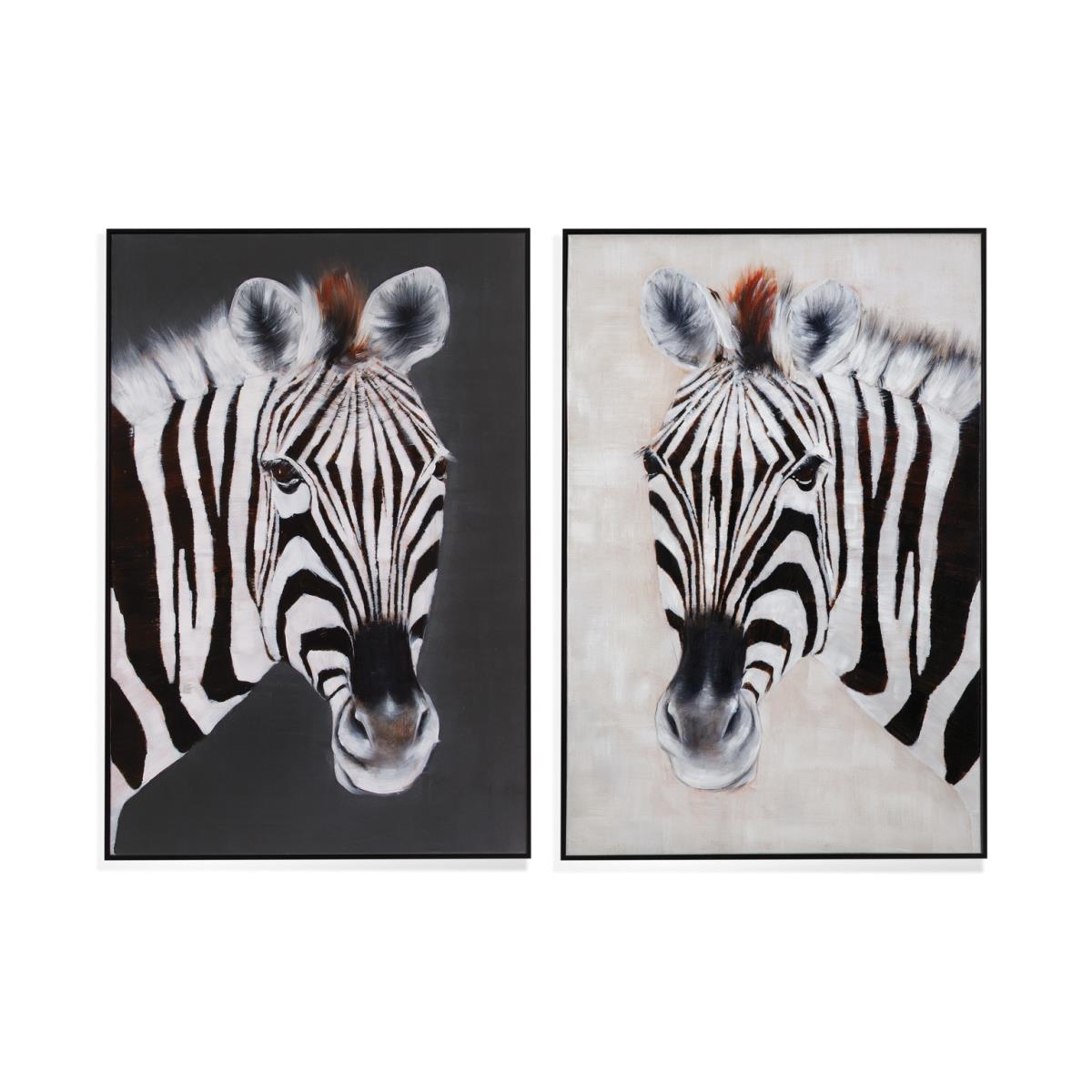Picture of Bassett Mirror 7300-592EC 37 x 55 in. Zebra Positive & Negative Convas Art - Set of 2