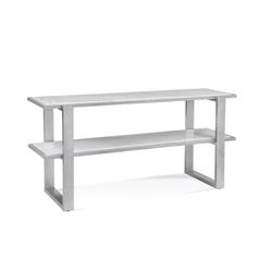 Picture of Bassett Mirror 7750-LR-400EC Hessie Console Table&#44; Silver & White Marble
