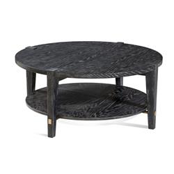 Picture of Bassett Mirror 9985-LR-120 40 x 18 in. Whitfield Round Cocktail Table, Black Stain