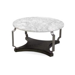 Picture of Bassett Mirror 7019-LR-120 38 in. Ellison Cocktail Table&#44; Brushed Pewter & White Marble