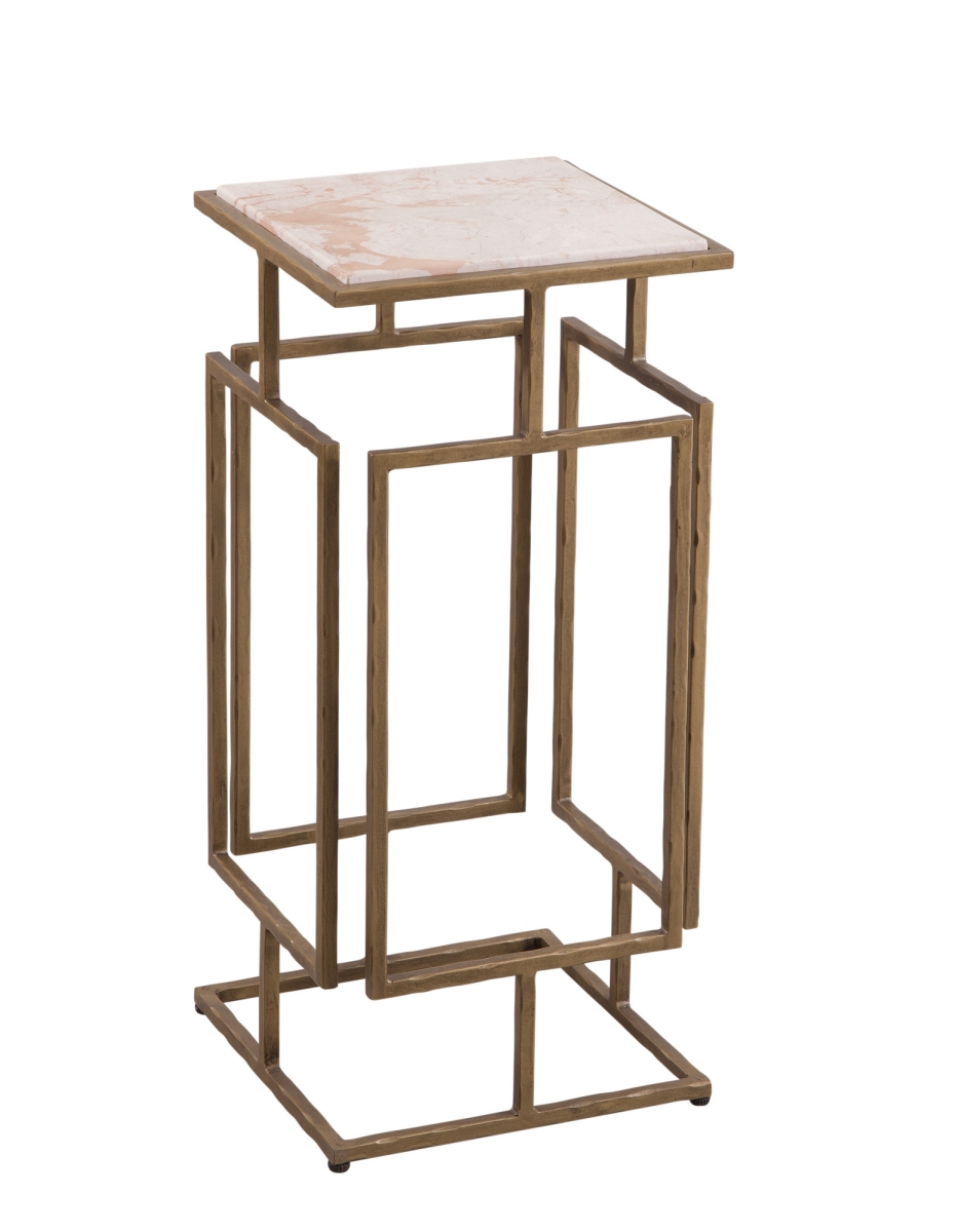 Picture of Bassett Mirror 9902-LR-223 Audrey Accent Table&#44; Antique Brass