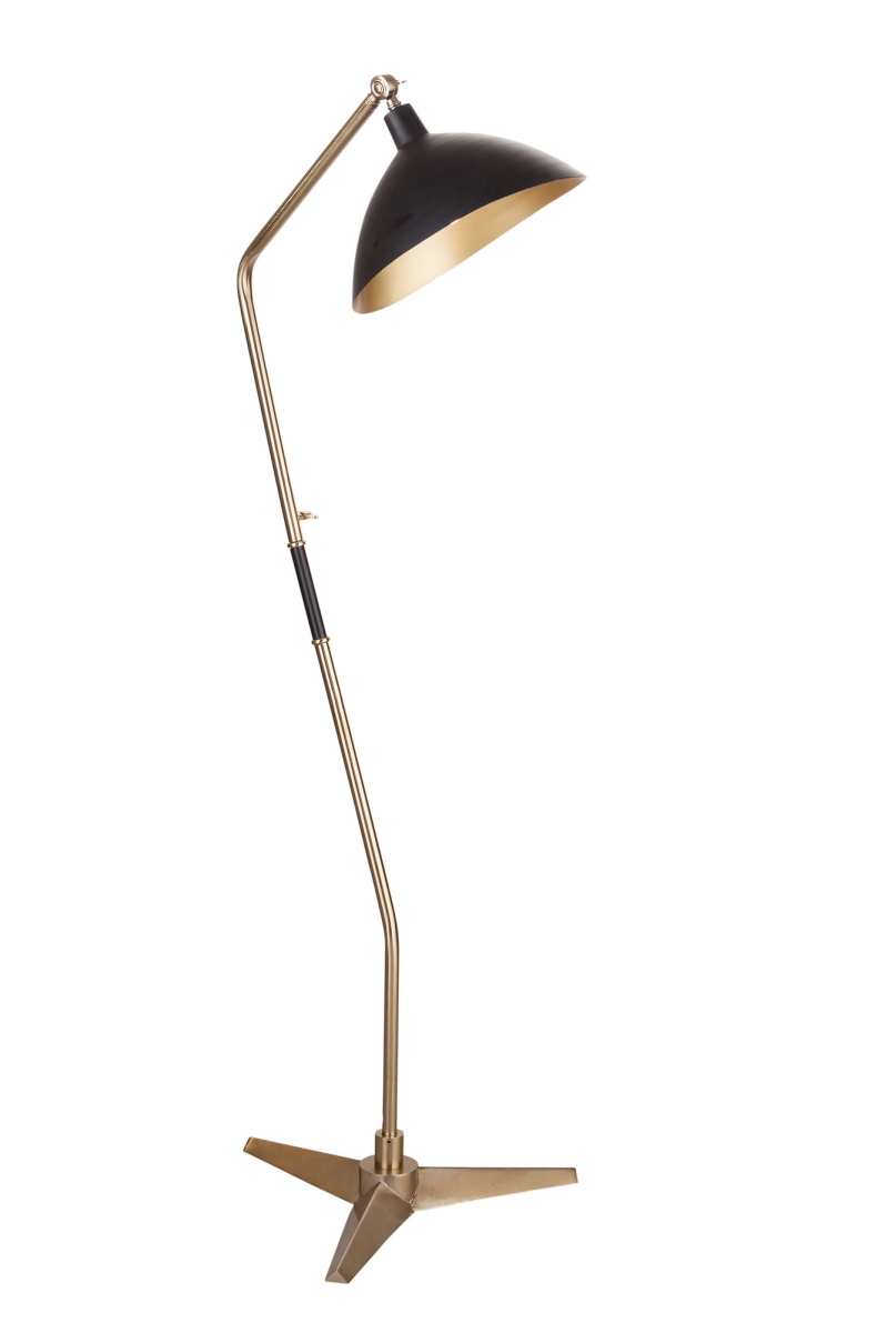 Picture of Bassett Mirror L4362F Zep Floor Lamp&#44; Brass & Black