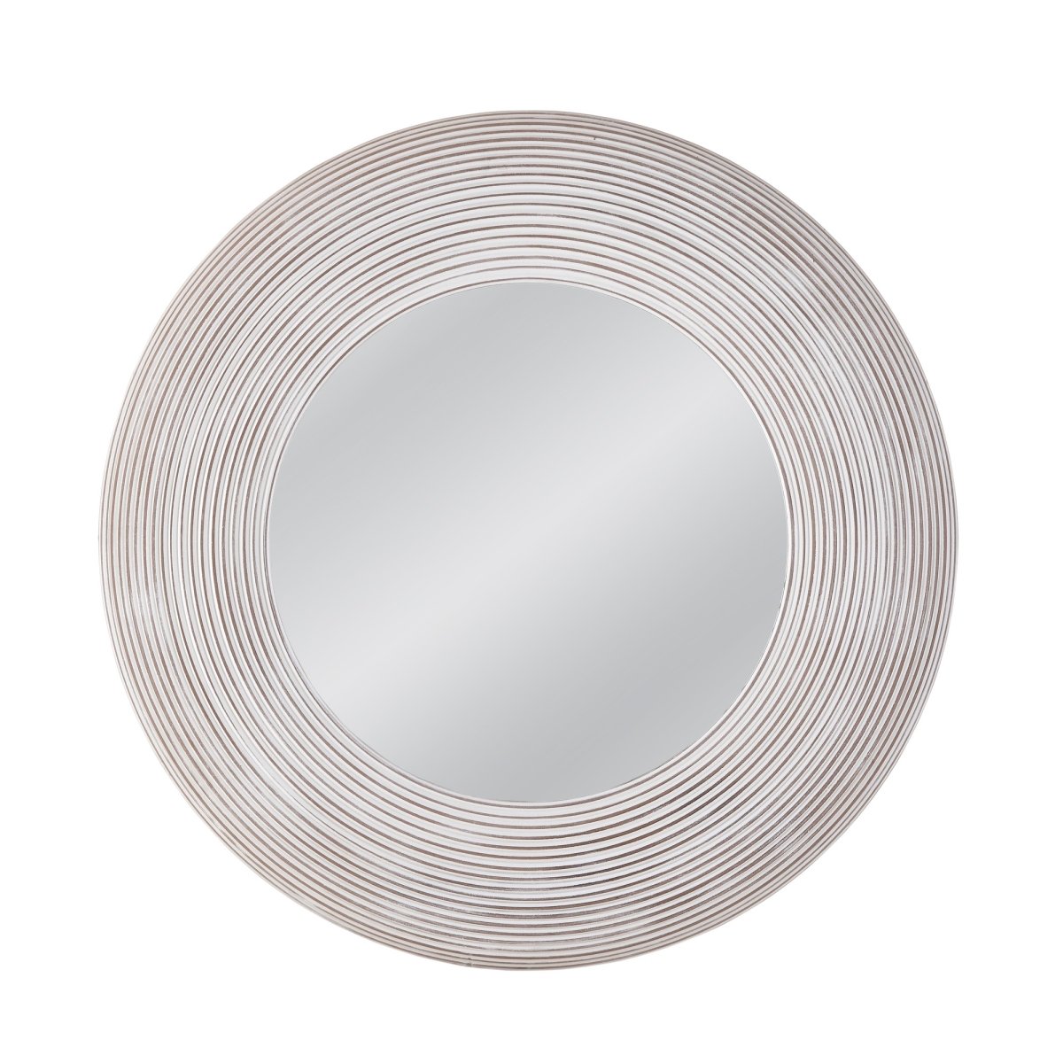Picture of Bassett Mirror M4919 Spin Wall Mirror&#44; White Washed