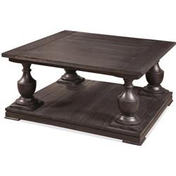 Picture of Bassett Mirror 3025-131EC Belgian Luxe Hanover Square Cocktail Table - Coffee Bean&#44; 34 x 19 x 34 in.