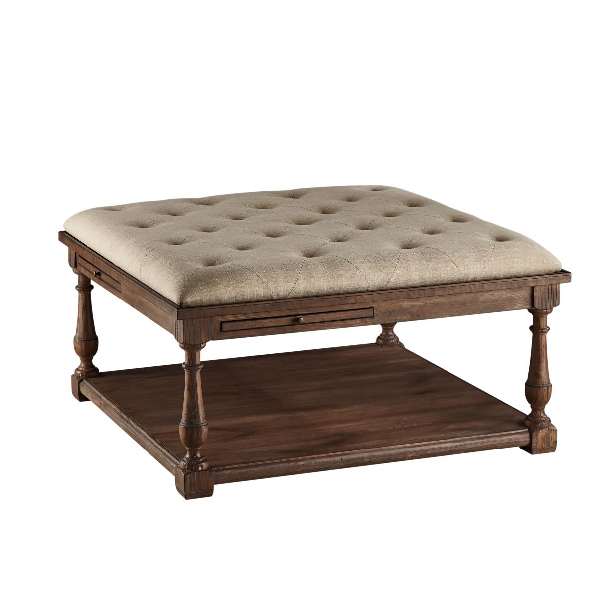 Picture of Bassett 2527-LR-130 Pemberton Ottoman Cocktail Table - 38 x 38 x 19 in.
