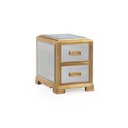 Picture of Bassett 5520-LR-203 Alcott Chairside End Table - Gold Leaf & Ant Mirror
