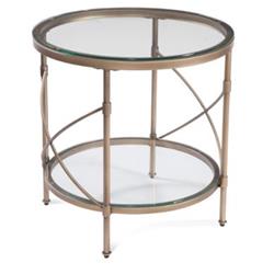 Picture of Bassett Mirror 7530-LR-220EC 24 x 24 in. Harrison Round End Table&#44; Antique Gold