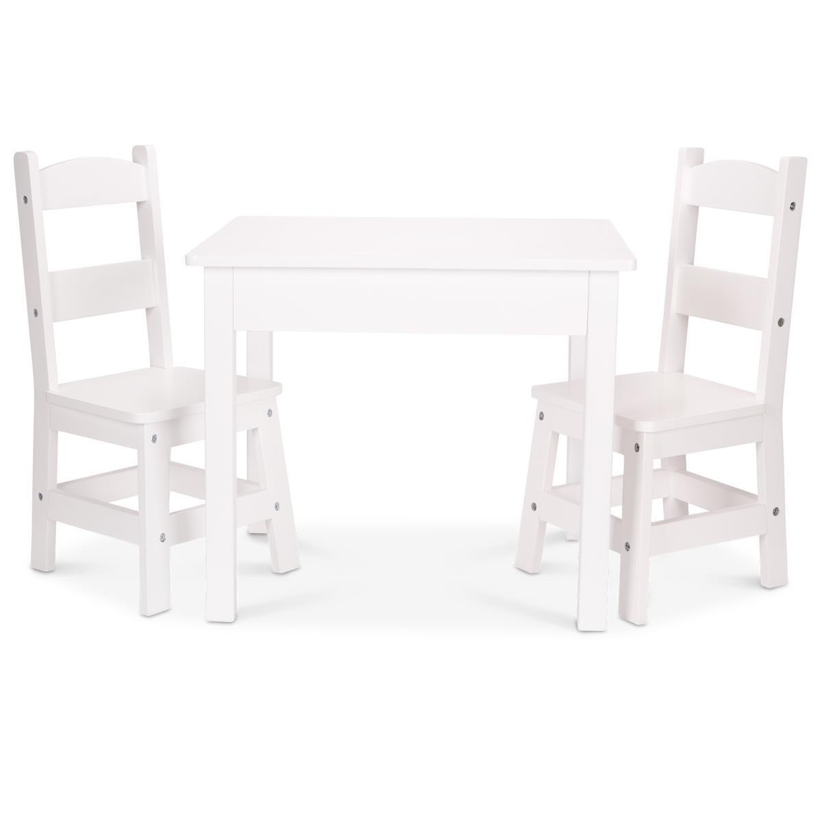28.5 x 8 x 23.75 in. Wooden Table & Chairs in White
