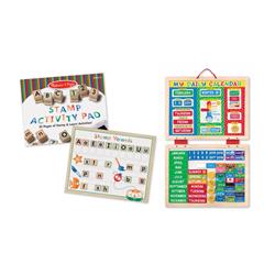 Picture of Melissa & Doug 30118-9253-KIT Wooden ABC Activity Stamp Set with My First Daily Magnetic Calendar