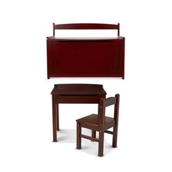 30232-30229-KIT Wooden Espresso Set: Lift-Top Desk & Chair and Toy Chest -  Melissa & Doug