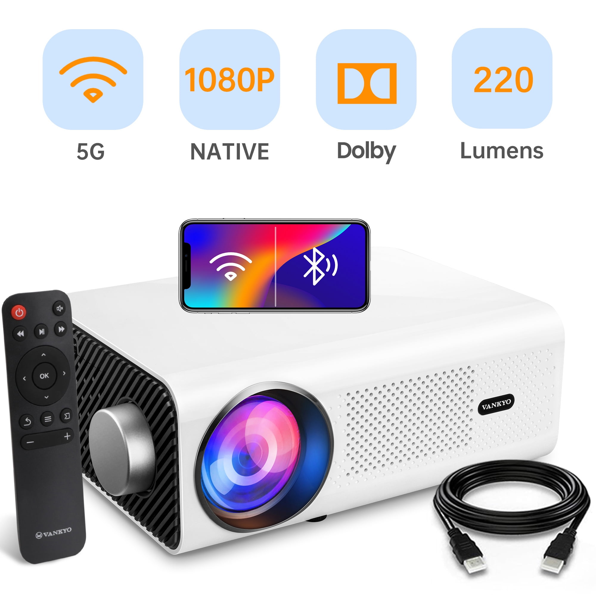 Leisure 495W  Leisure 495W Native 1080P Full HD 5G Wi-Fi Mini Video Projector -  Vankyo