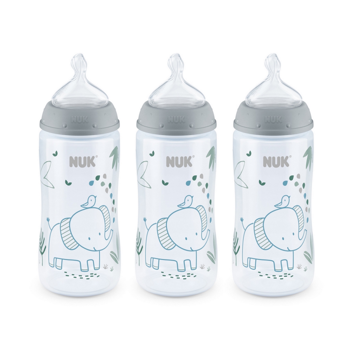 2176831  Smooth Flow Anti-Colic Baby Bottle 10 oz, 3 Pack, Grey Elephant