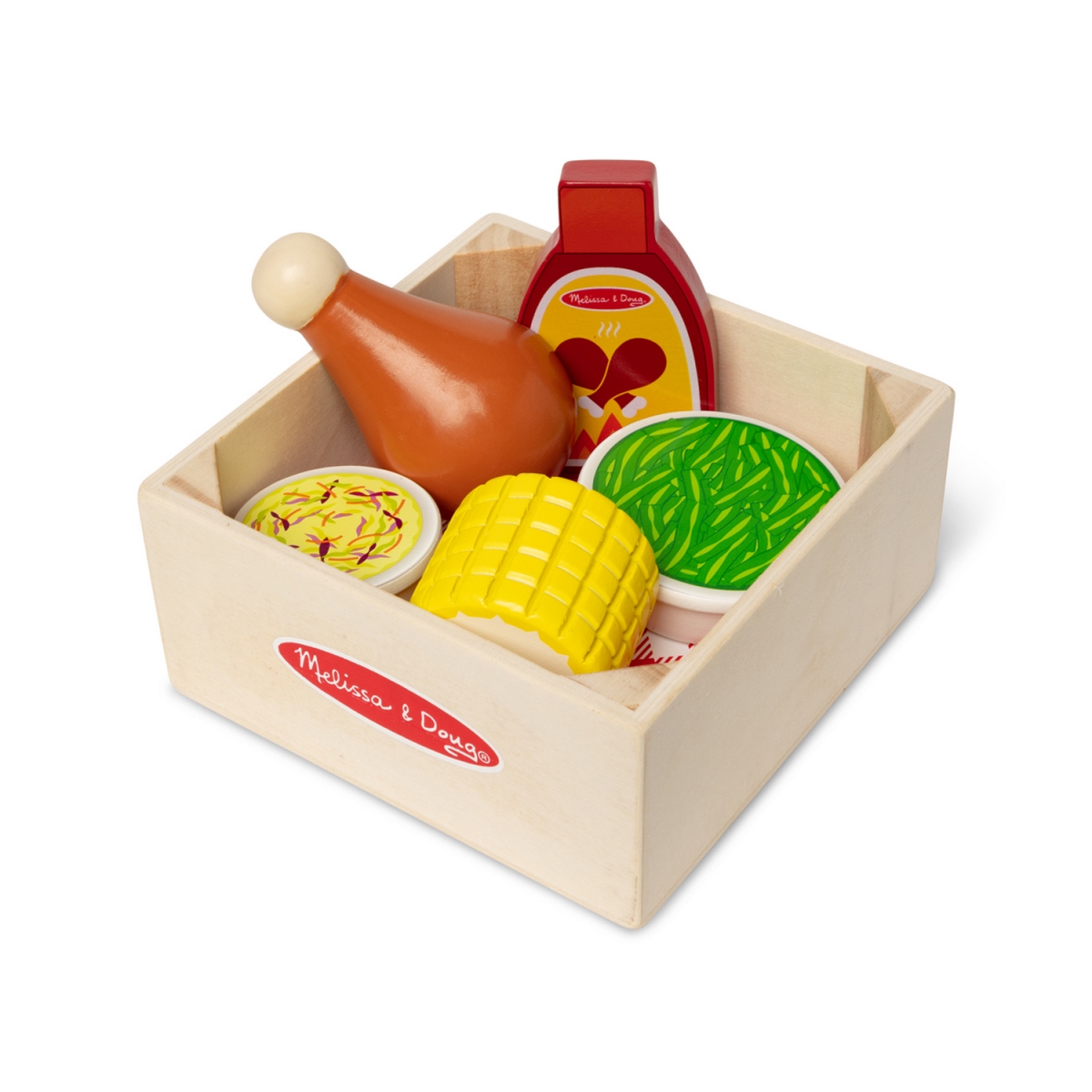 50291  Dinner Picnic Box Wooden Play Food Set