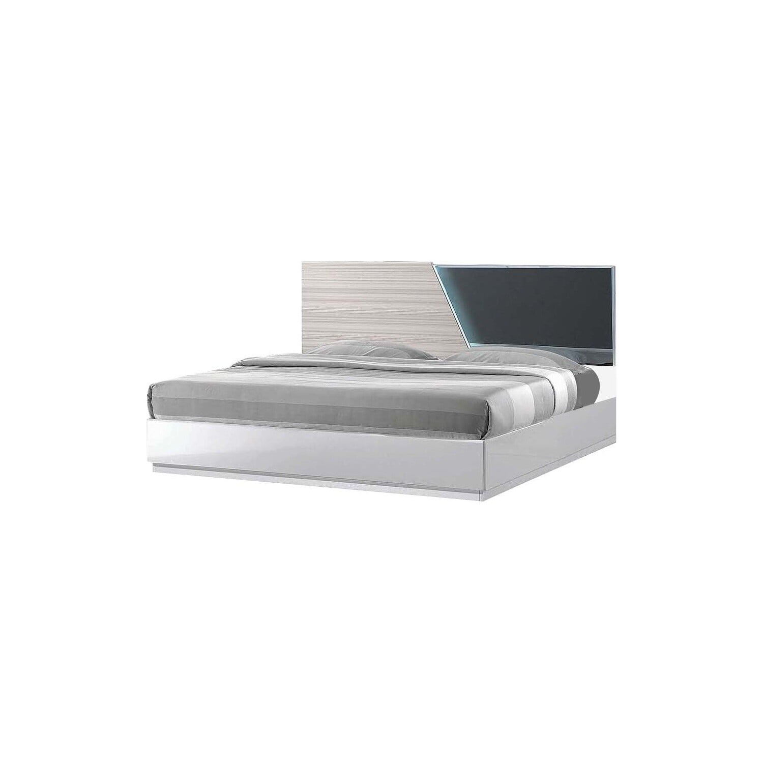 Manchester Platform California King Bed, Zebra Grey