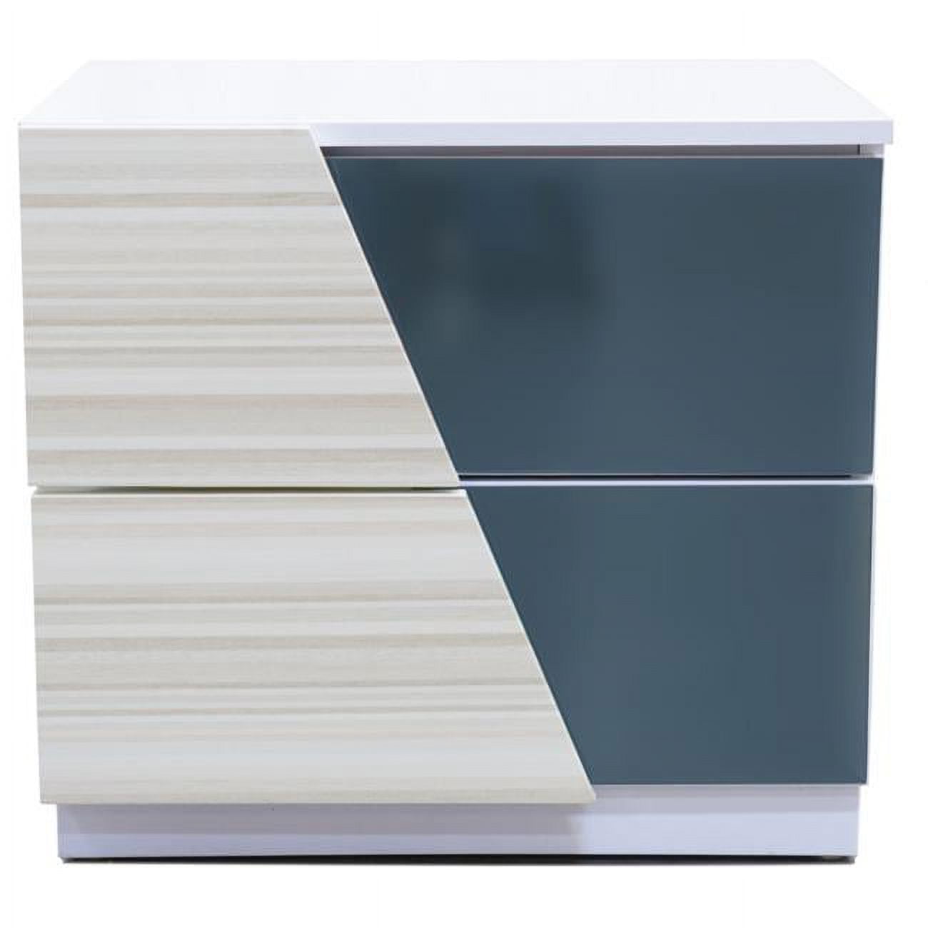 Manchester 2 Drawer Bedroom Nightstand, Zebra Grey