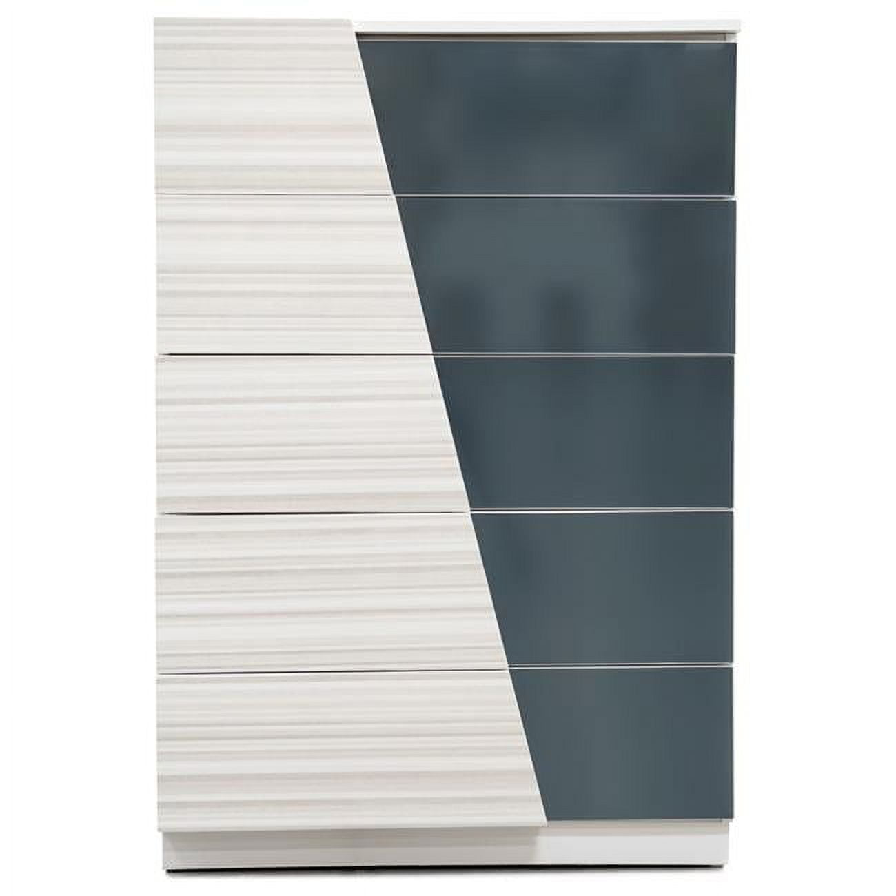 Manchester 5 Drawer Bedroom Chest, Zebra Grey