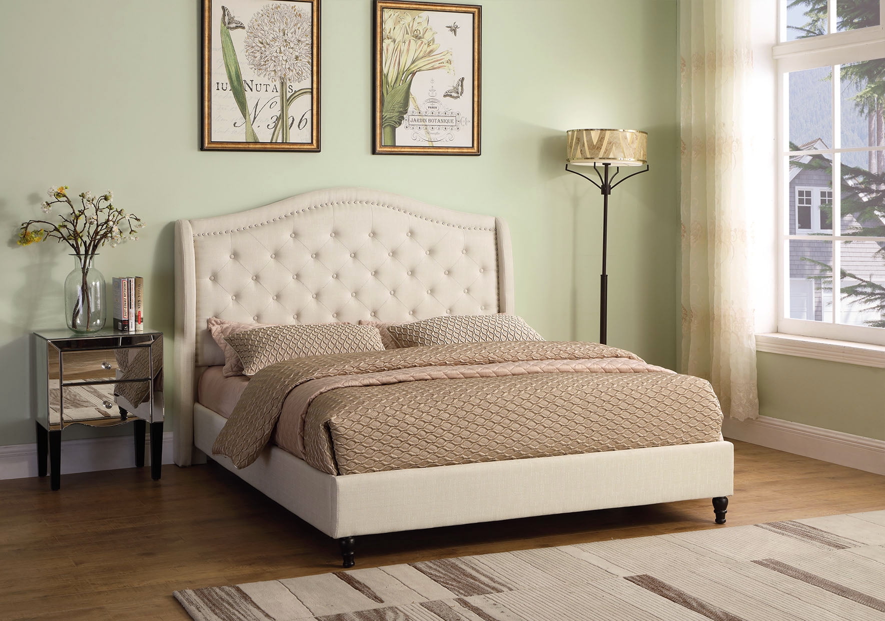 Best Master Furniture YY131 Beige Q Bed