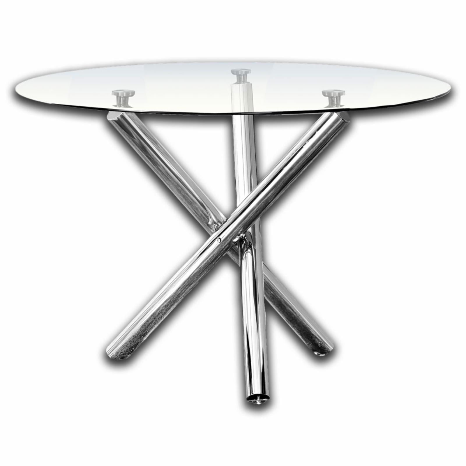 T248 Grey 5 Pcs Dinette 5 Piece Beverly Round Glass Dinette Set Grey