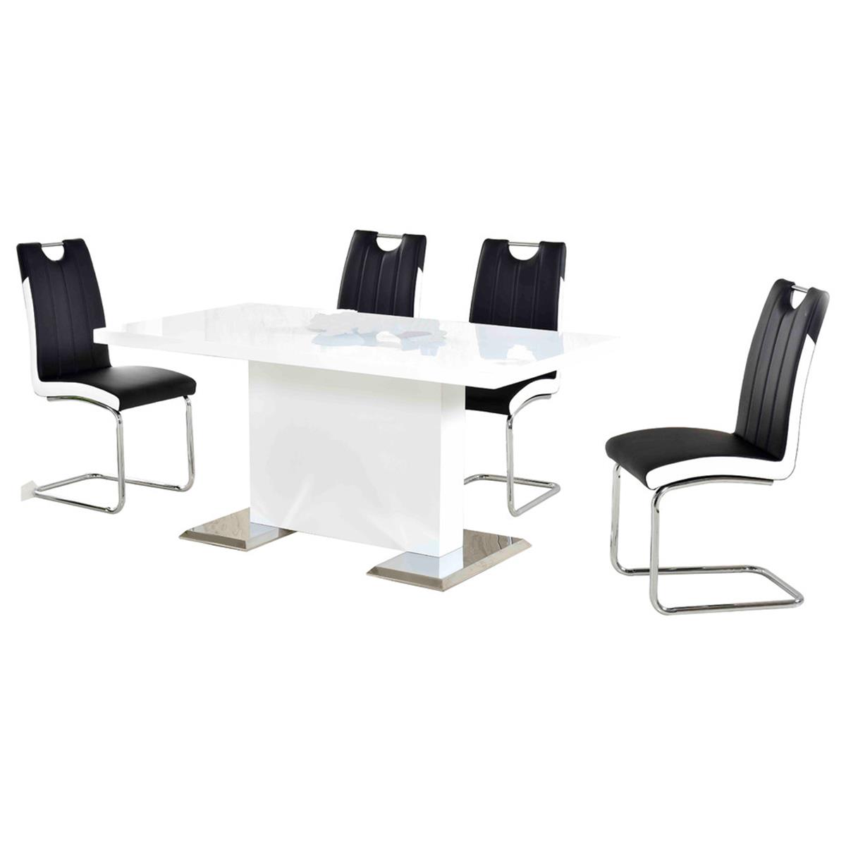 BA219 5 Pieces Dinette Set White 5 Piece Bono Modern Dining Set White