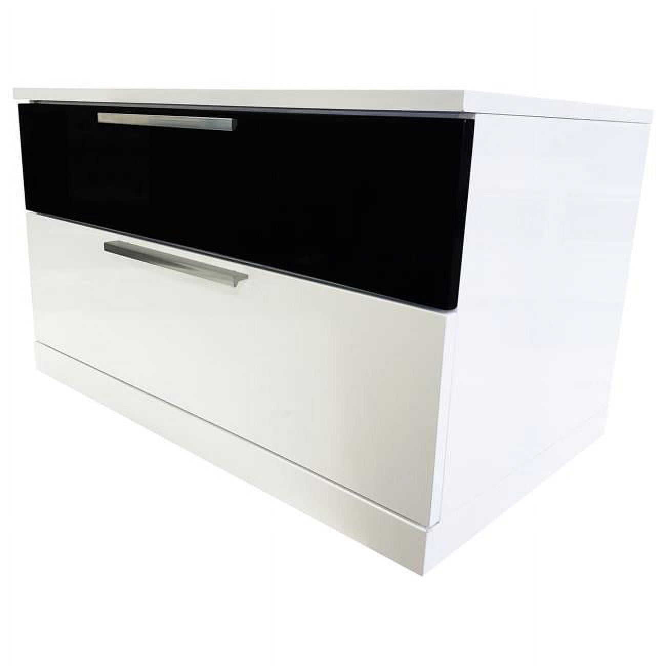 Bahamas Black & White 2 Drawer Nightstand