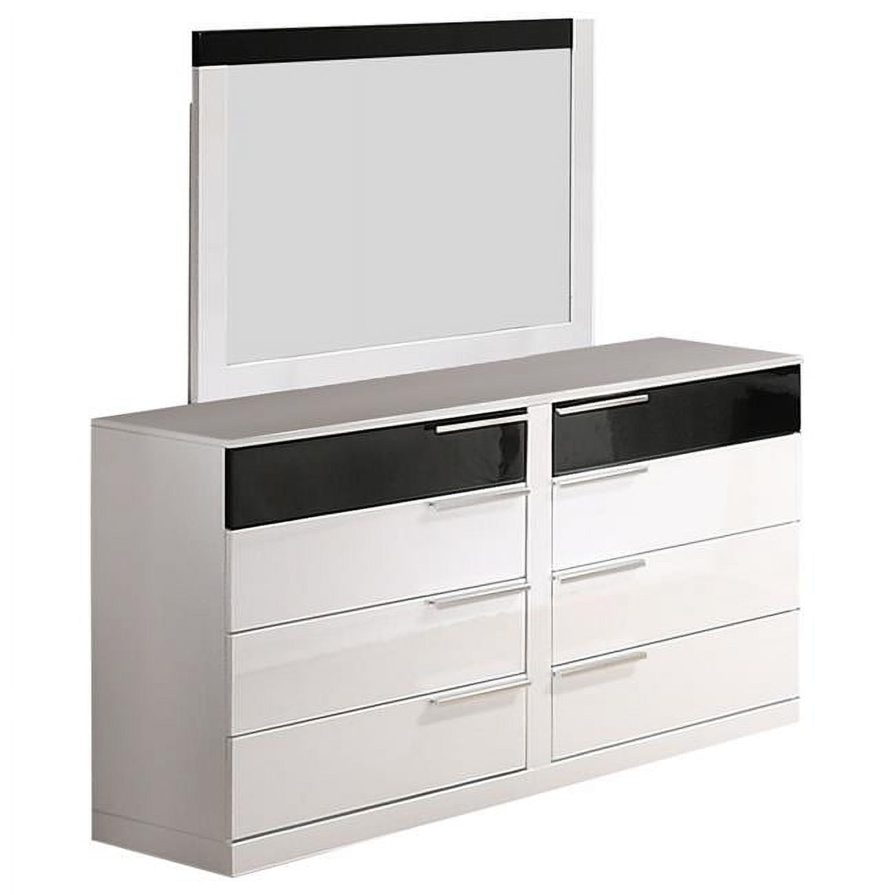 Bahamas Dresser & Mirror Bahamas Black & White 8 Drawer Dresser & Mirror -  Best Master Furniture, Bahamas Dresser and Mirror