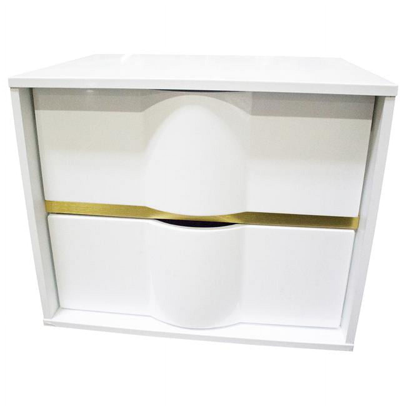Picture of Best Master Furniture Havana Nightstand Havana White with Gold Trimming 2 Drawer Nightstand
