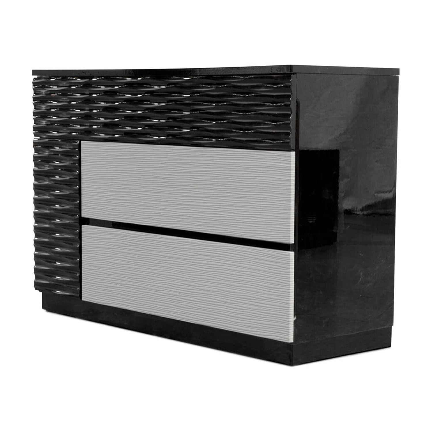 Romania Bedroom Dresser, Black & Zebra Grey