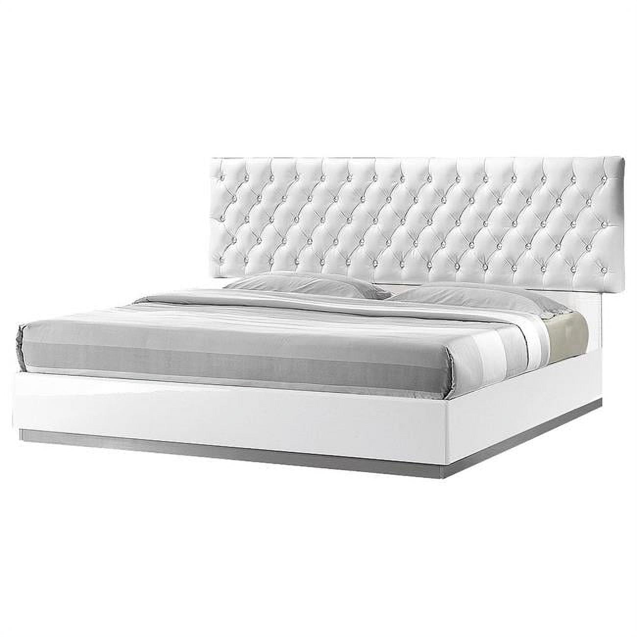 Seville White Tufted Platform King Bed