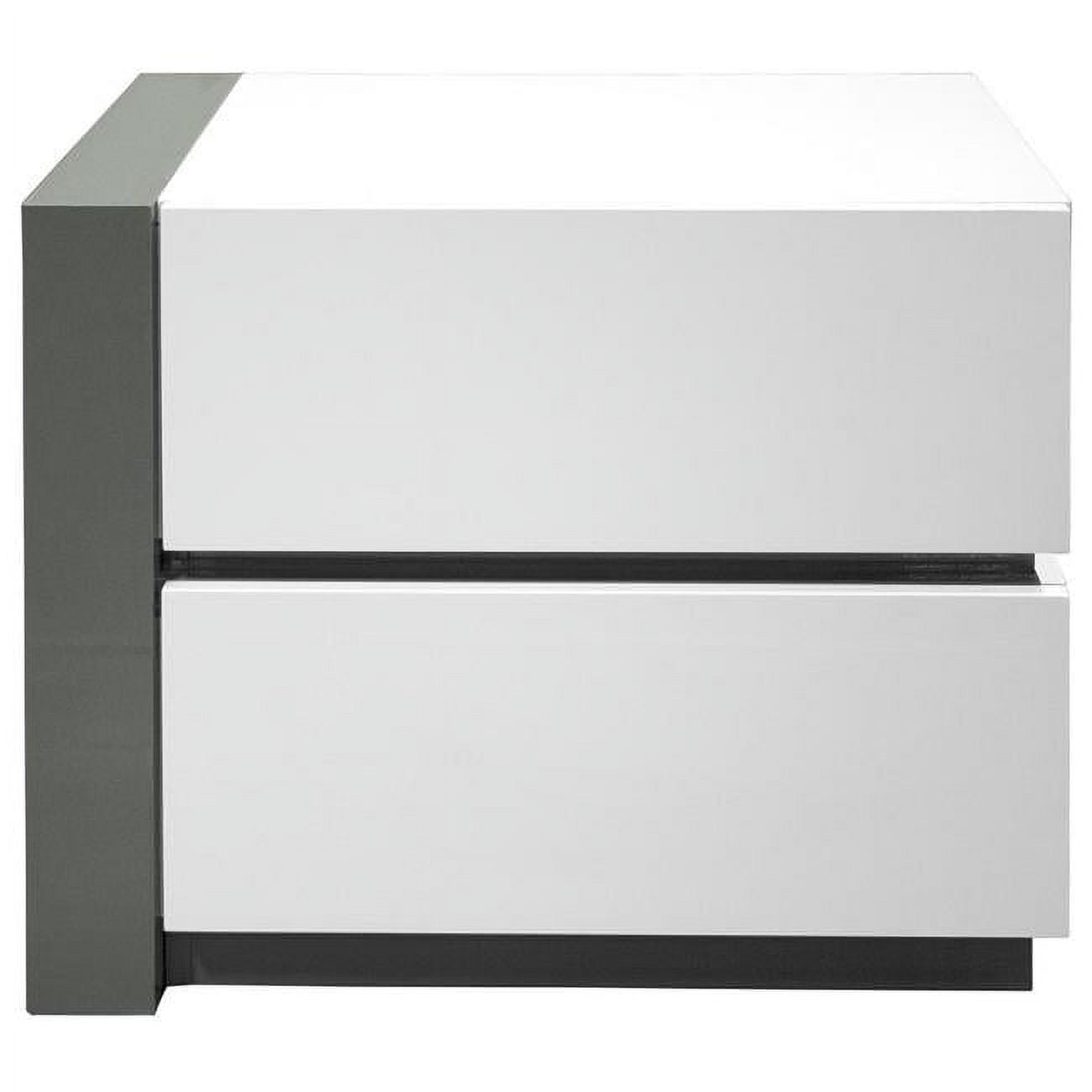 Seville Left Facing Nightstand Seville White Modern Left Facing 2 Drawer Nightstand