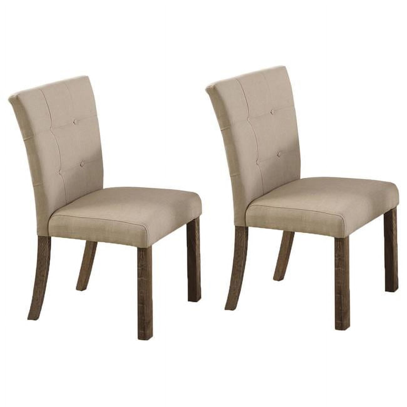 Light Gray with Beige Side Chairs, Light Grey - Set of 2