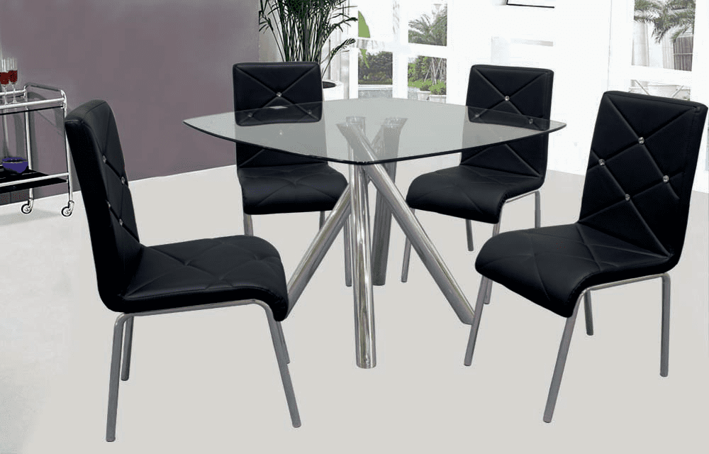 Best Master Furniture T244 5 Pcs Dinette Black