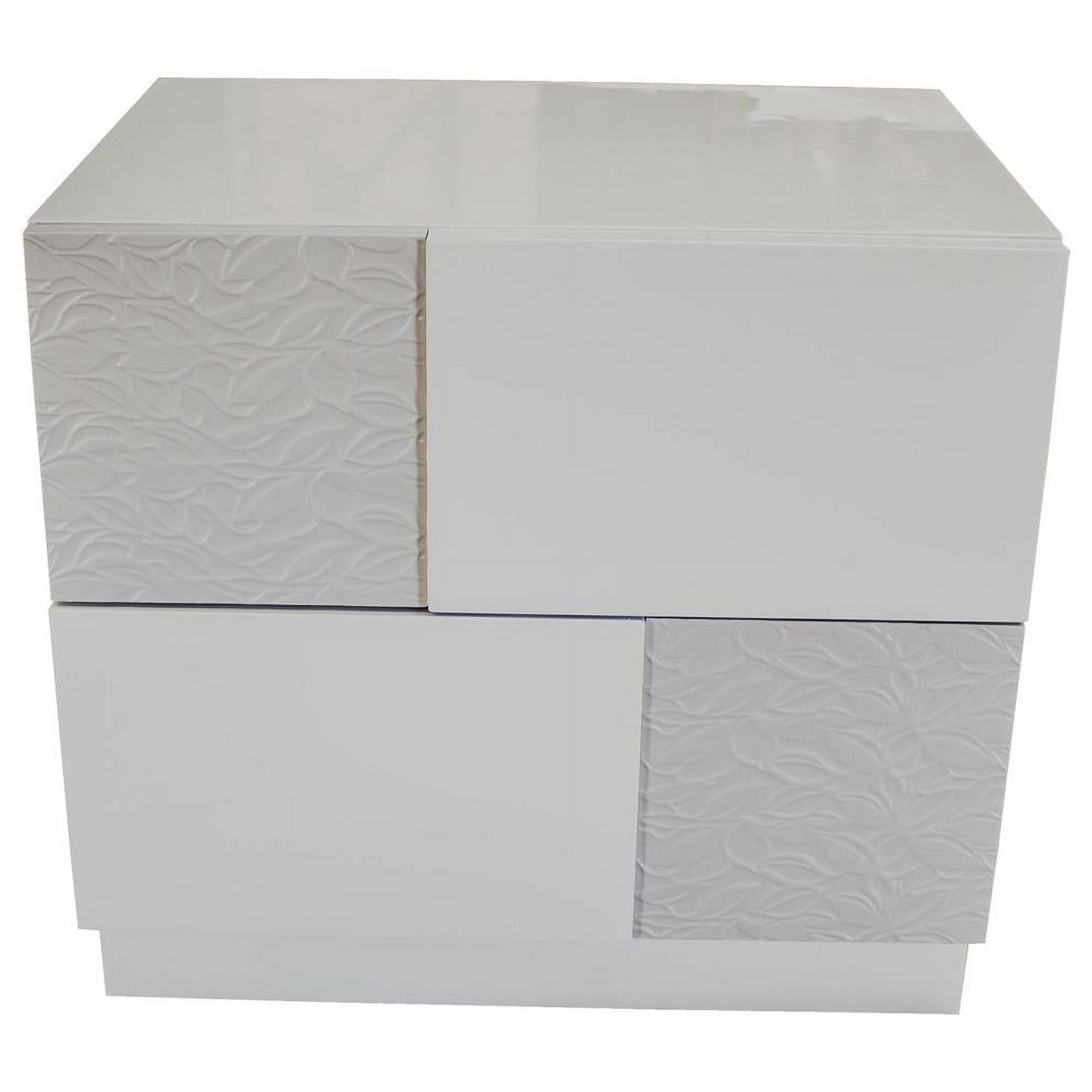 Naple Gray & Silver Line 2 Drawer Nightstand