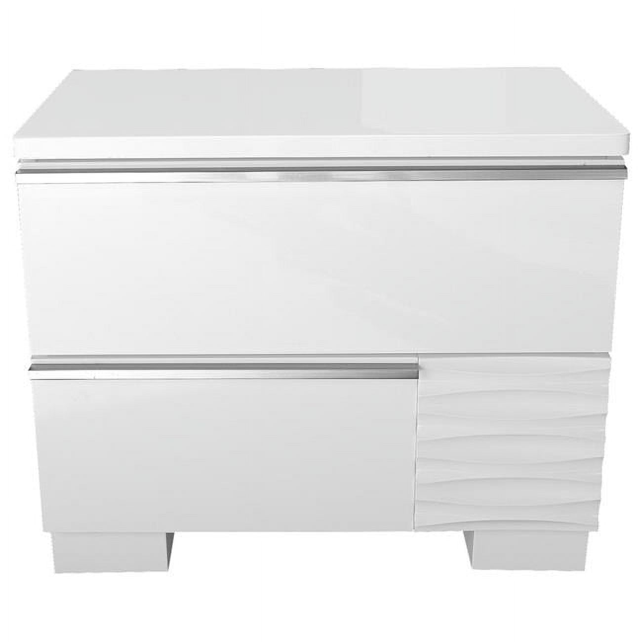Athens Nightstand Athens White Lacquer 2 Drawer Bedroom Nightstand