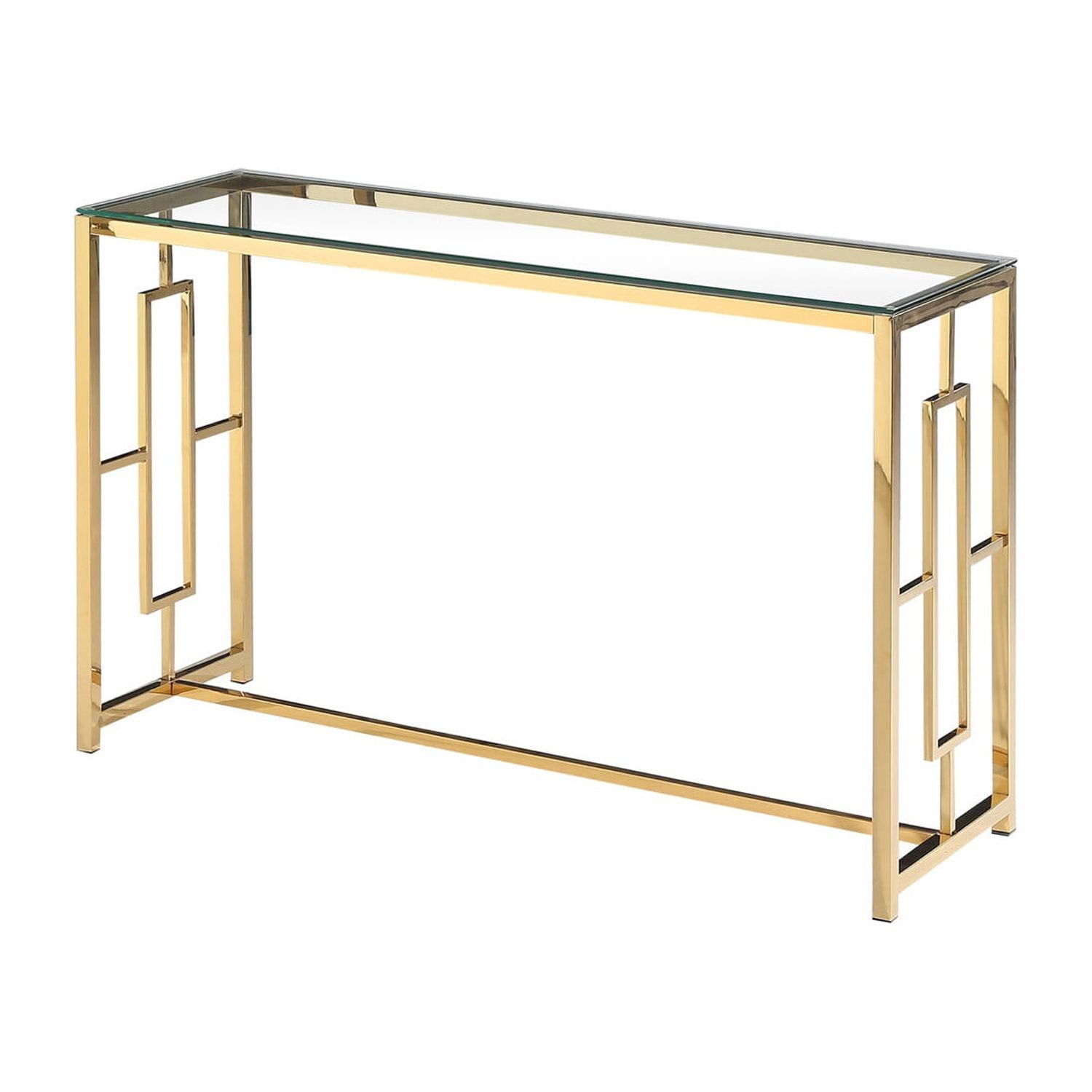 Picture of Best Master Furniture E24 Sofa Table Gold Stainless Steel Glass Sofa Table