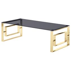 Smoked Glass Living Room Gold Coffee Table