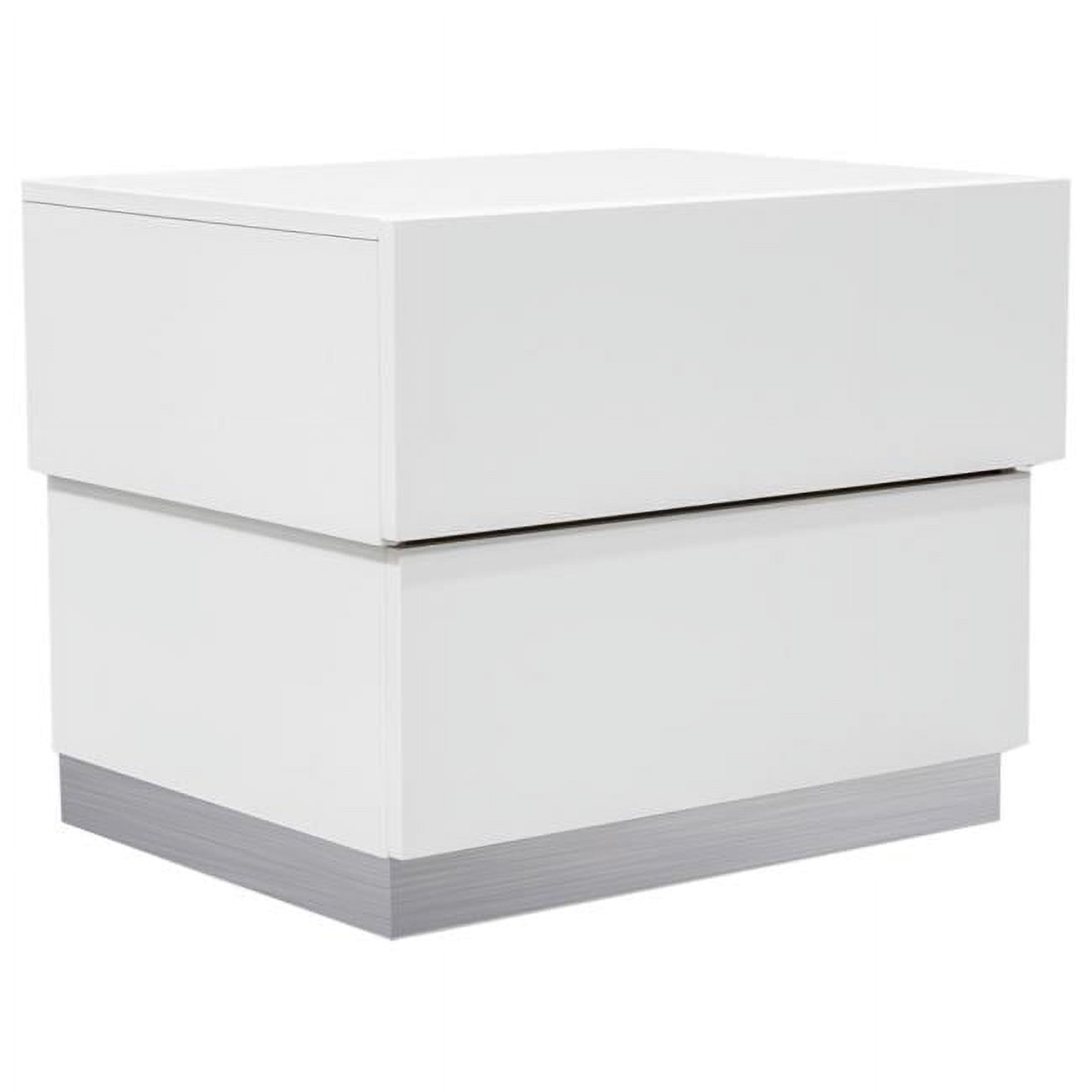 Florence White Modern 2 Drawer Bedroom Nightstand